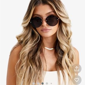 Smoke and gold round sunglasses